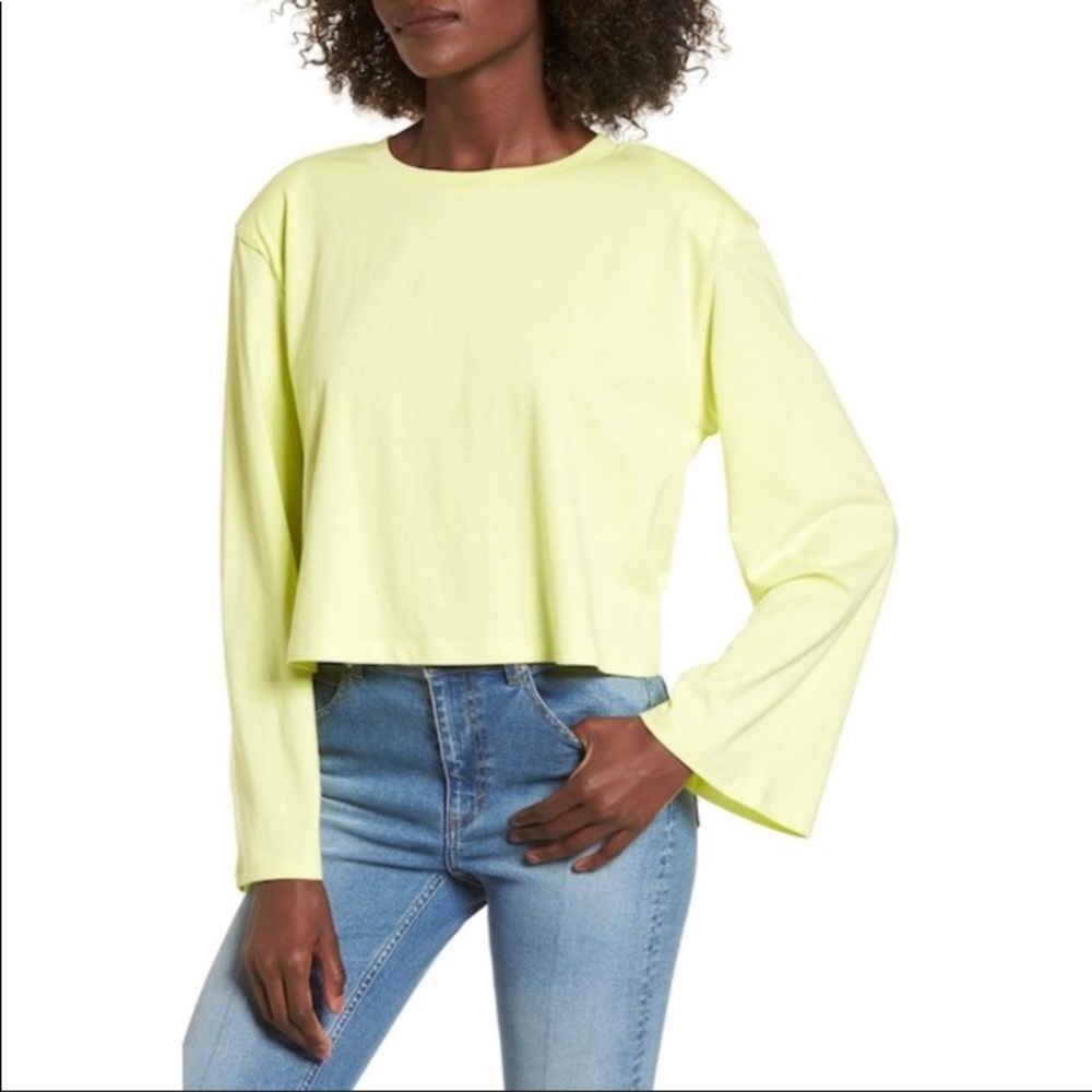 BP neon hue yellow long sleeve T-shirt bel…